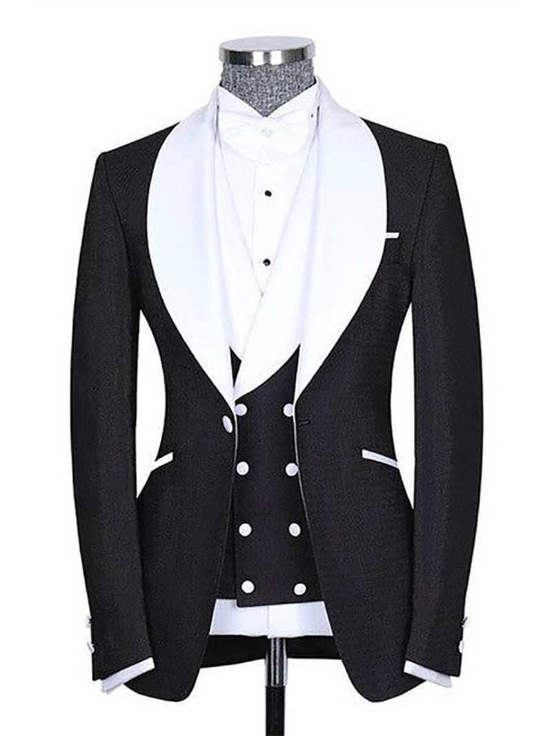 Black 3-piece Single-breasted Shawl Lapel suit