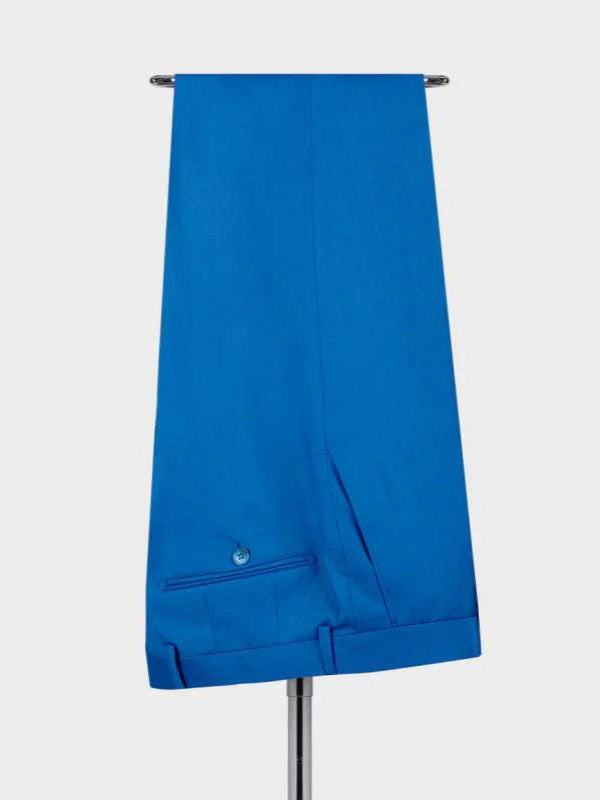 Blue 3-piece Single-breasted Peak Lapel suit