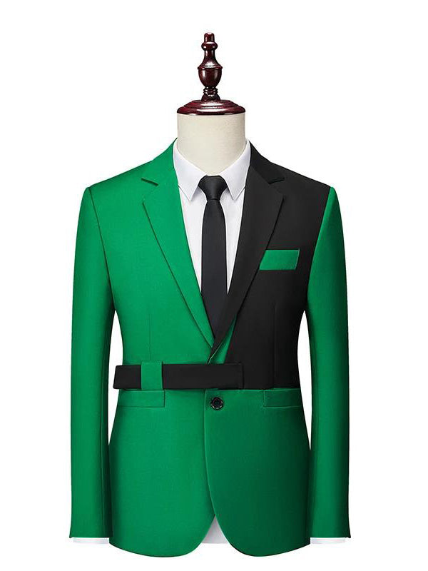 Green 2-piece single-breasted Notch Lapel suit