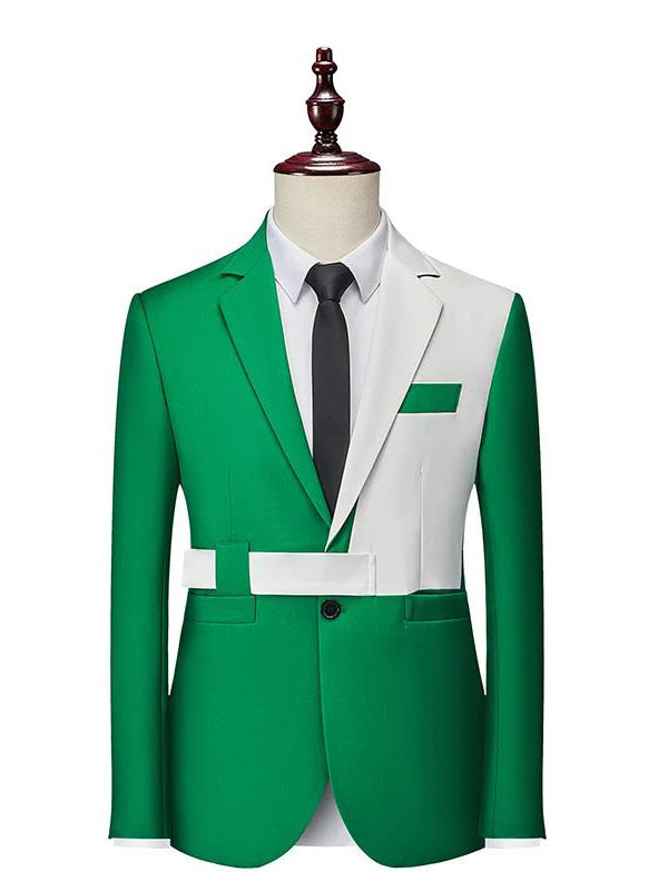 Green 2-piece single-breasted Notch Lapel suit