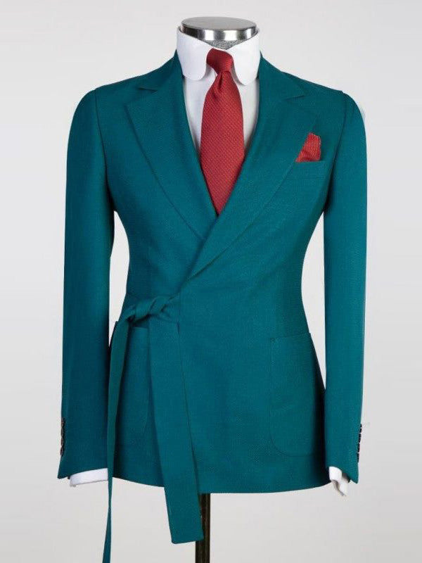 Ink Blue Lace-Up 2 Piece Notch Lapel Suit