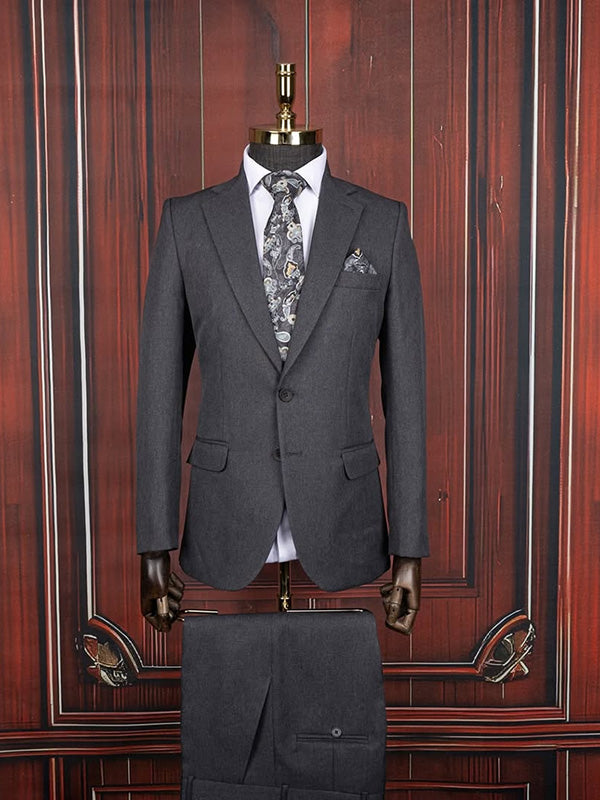 Grey 2 piece single breasted Notch Lapel suit
