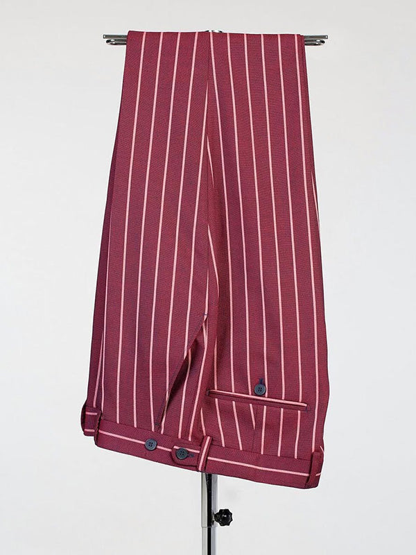 Red Striped 2-piece double breasted Peak Lapel suit