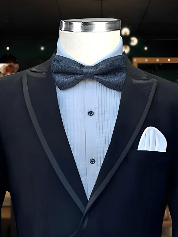 Blue 2-piece metal buckle Peak Lapel suit