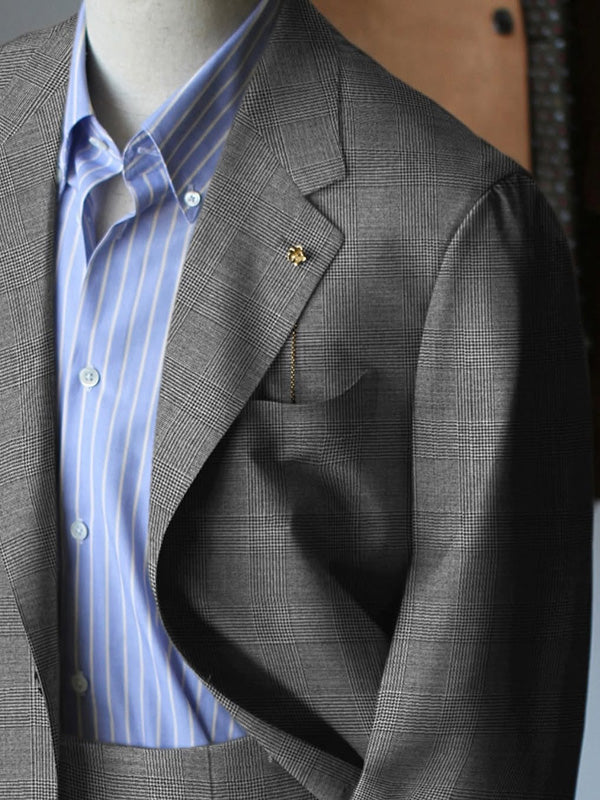 Grey 2-piece single-breasted Notch Lapel suit