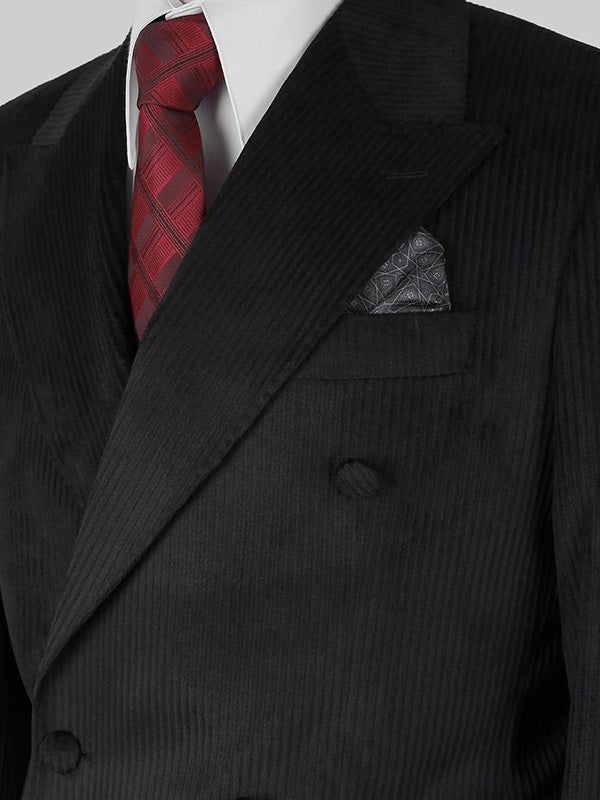 Black 2-Piece Double Breasted Peak Lapel suit
