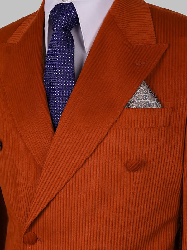 Red 2-Piece Double Breasted Peak Lapel suit