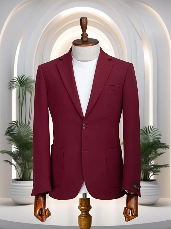 Red 2-piece Single breasted Notch Lapel suit