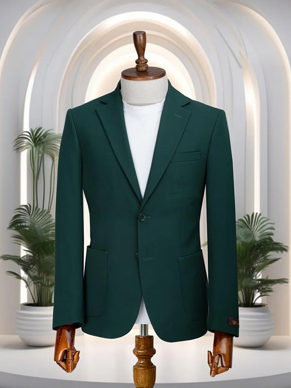 Dark Green 2-piece Single breasted Notch Lapel suit