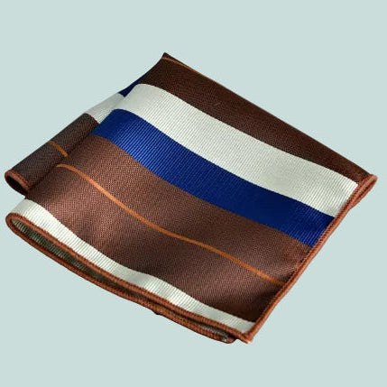Men’s Brown Striped Pocket Square