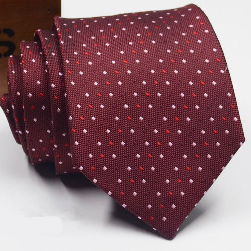 Men’s Casual & Formal Burgundy Polka Dots Tie
