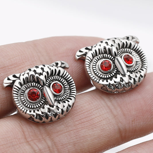 Men’s Silver Owl Cufflinks – Unique Animal Design Shirt Accessories
