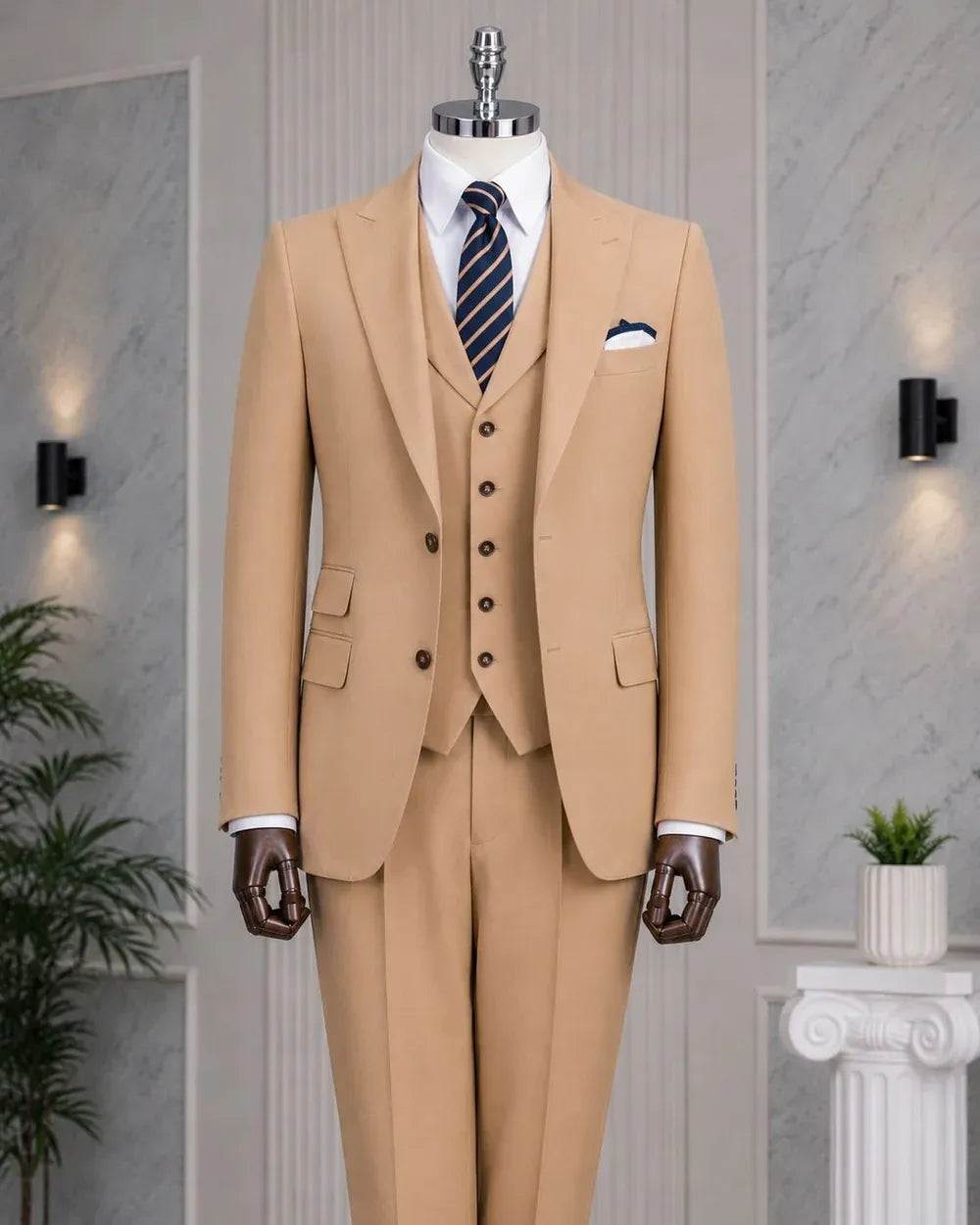 Men's Peak Lapel 3-piece Suit