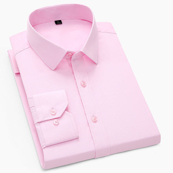 Men’s Pink Wrinkle-Resistant Dress Shirt