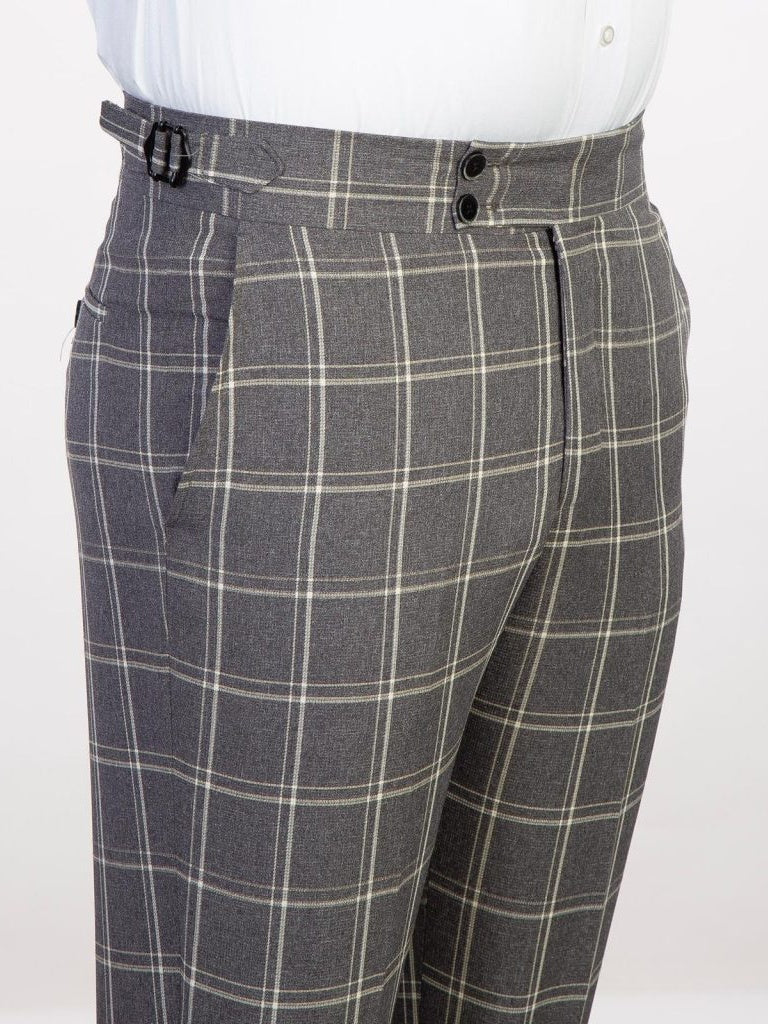 Light Grey plaid 3 Piece Single Breasted Slim Fit Formal Tuxedo for Men