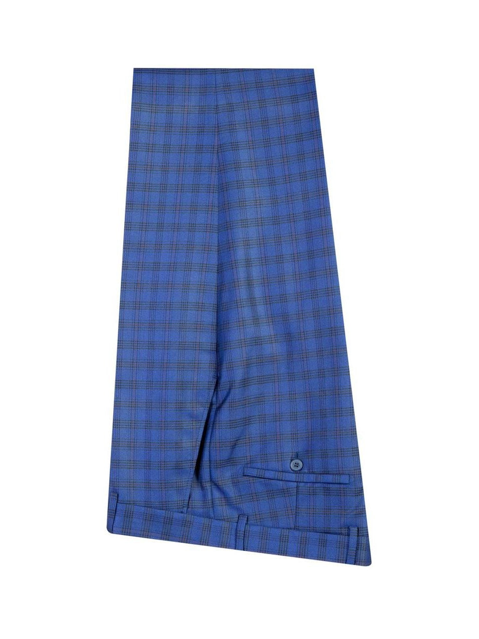 Men’s Blue Plaid Peak Lapel Double-Breasted Prom Suit