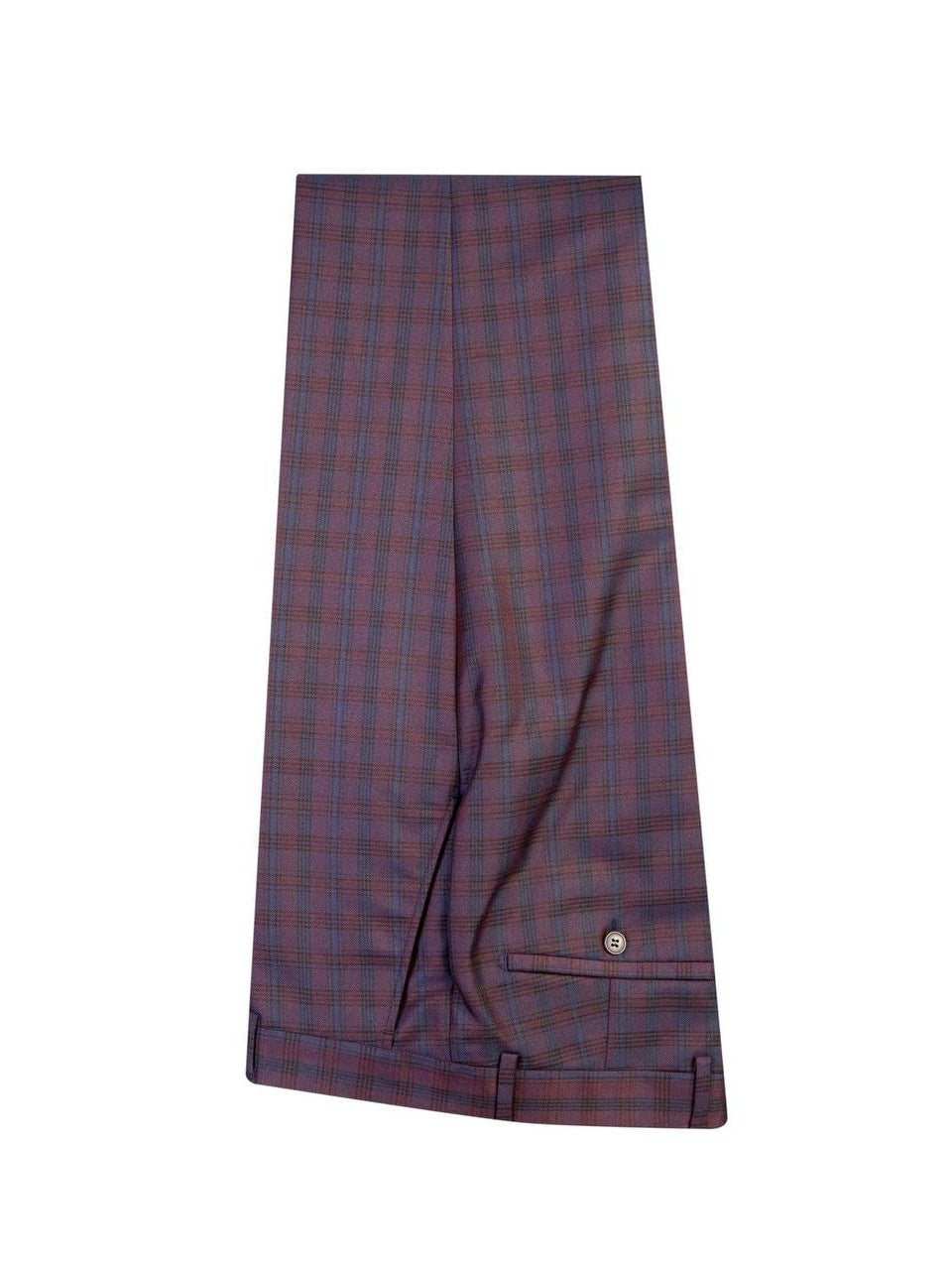 Men’s Red Check Peak Lapel Double-Breasted Formal Suit