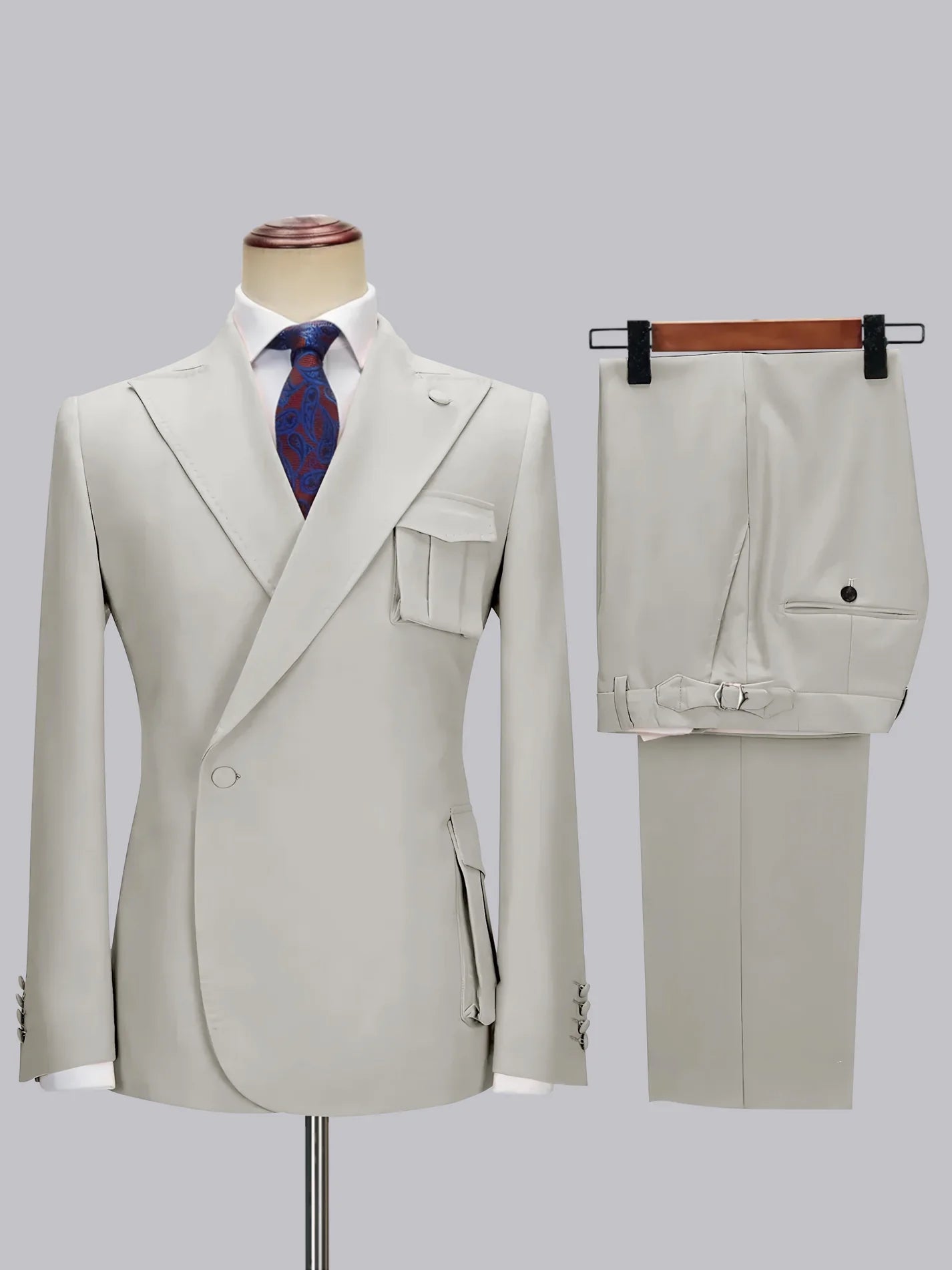 One-button Peak Lapel 2-piece Suit