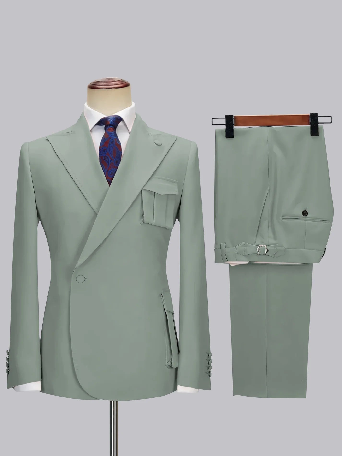 One-button Peak Lapel 2-piece Suit