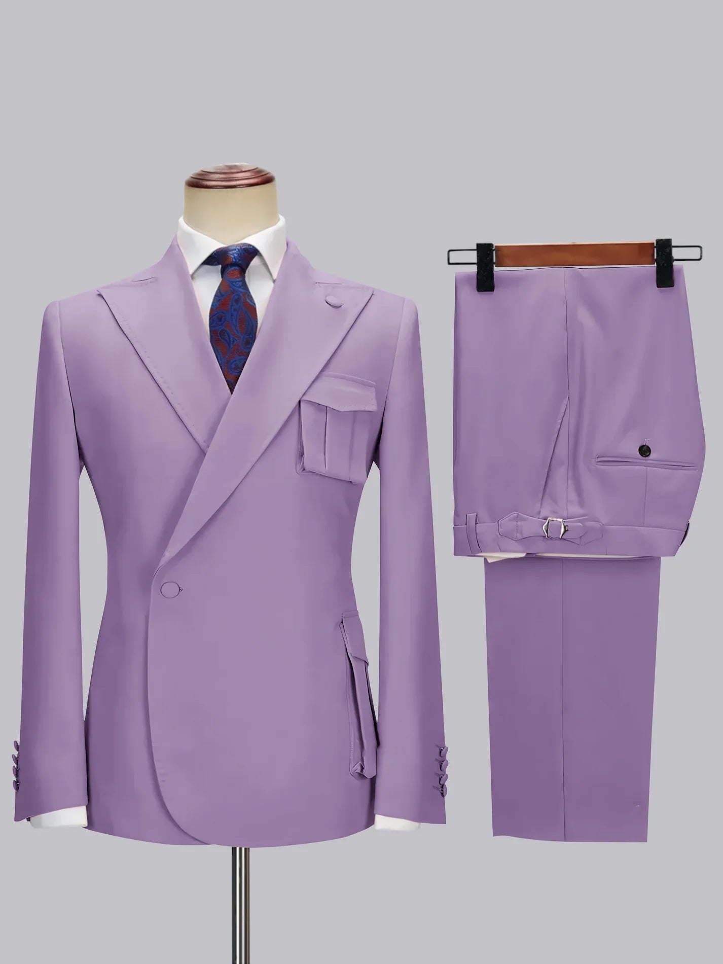 One-button Peak Lapel 2-piece Suit