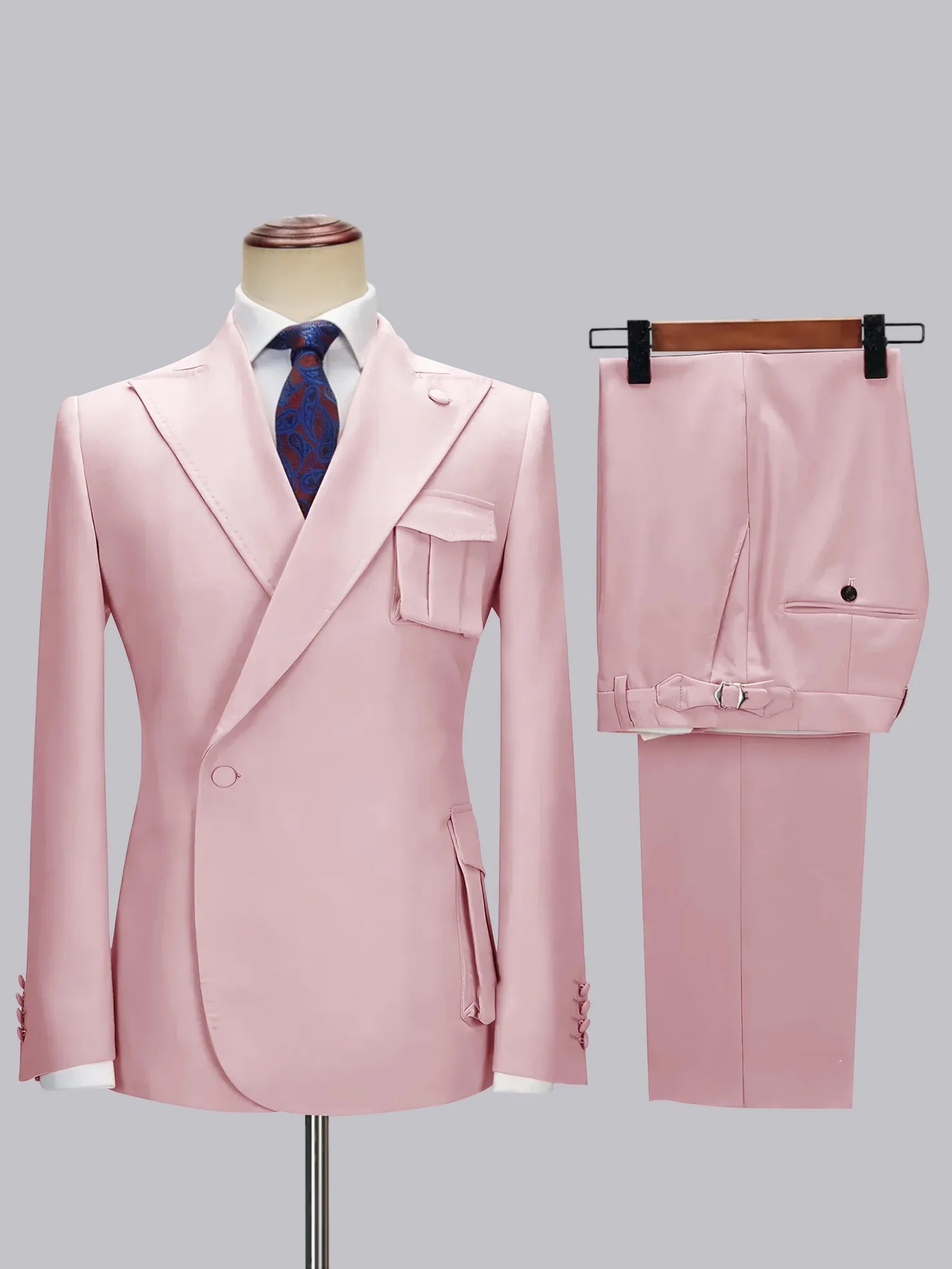 One-button Peak Lapel 2-piece Suit