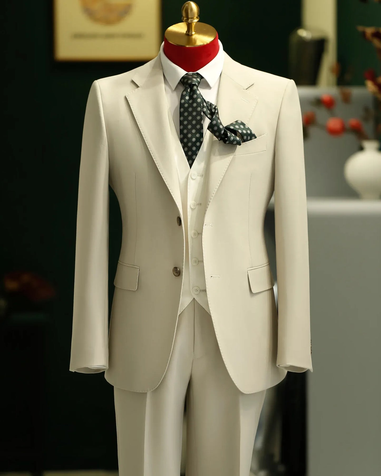 Men's Notch Lapel 3-piece Suit