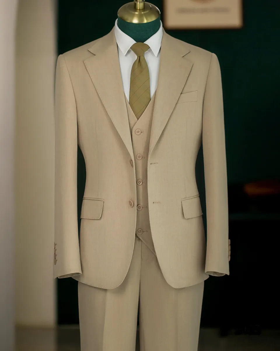 Men's Notch Lapel 3-piece Suit