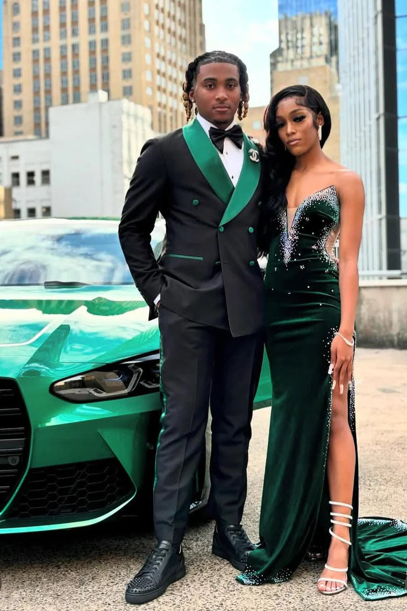 Black 2-piece double-breasted Shawl Lapel Tuxedo