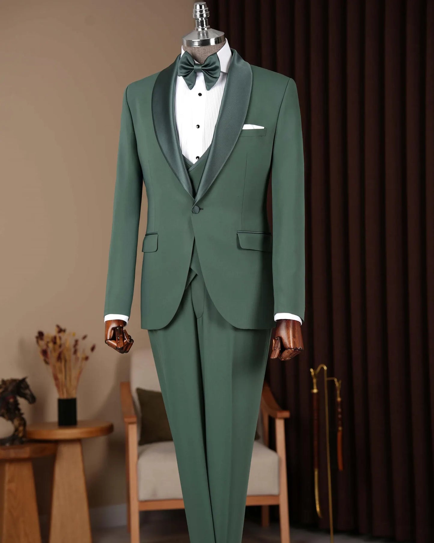 One-button Shawl Lapel 3-piece Tuxedo