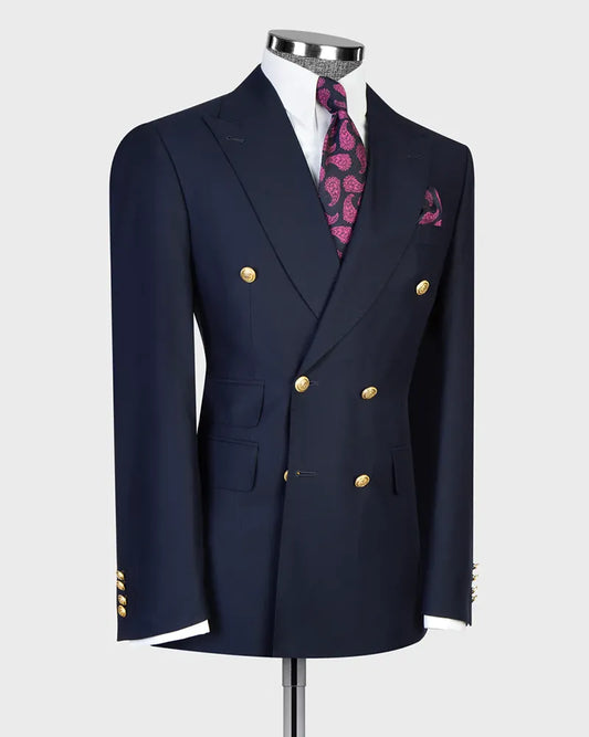 Double-breasted 2-piece Suit in Navy