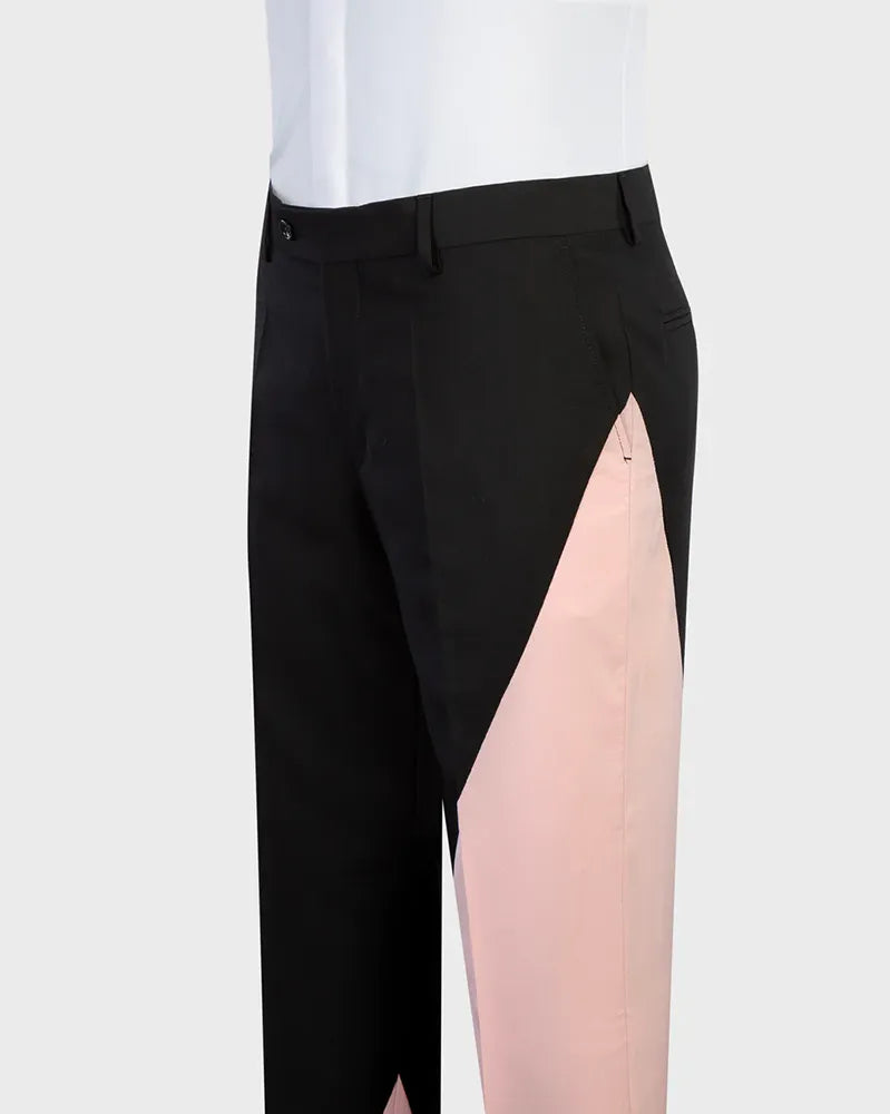 Men’s Two-Tone Black & Pink Double-Breasted Fashion Suit