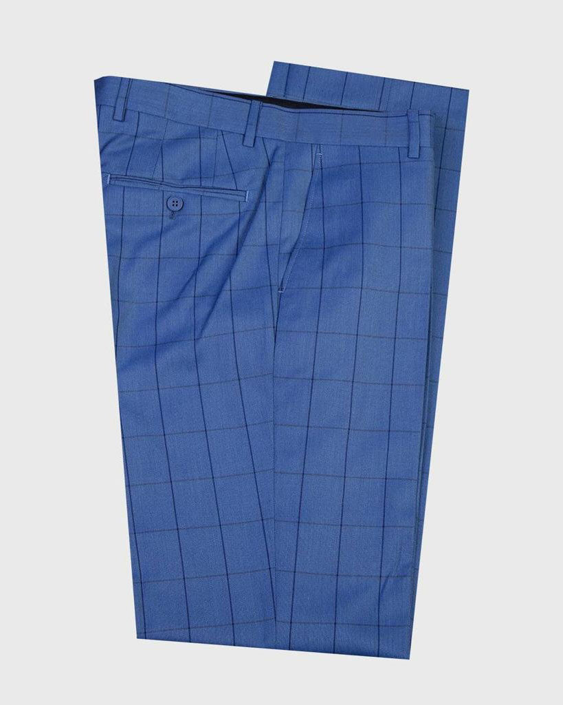 Windowpane Double-breasted 2-piece Suit