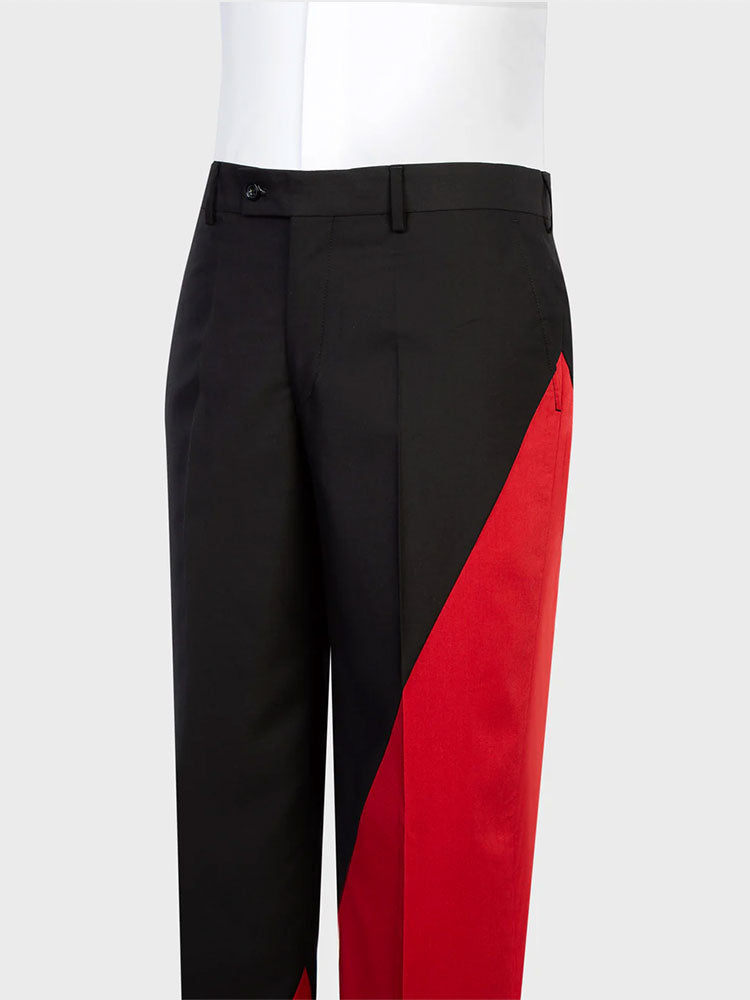 Men’s Two-Tone Black & Red Double-Breasted Fashion Suit