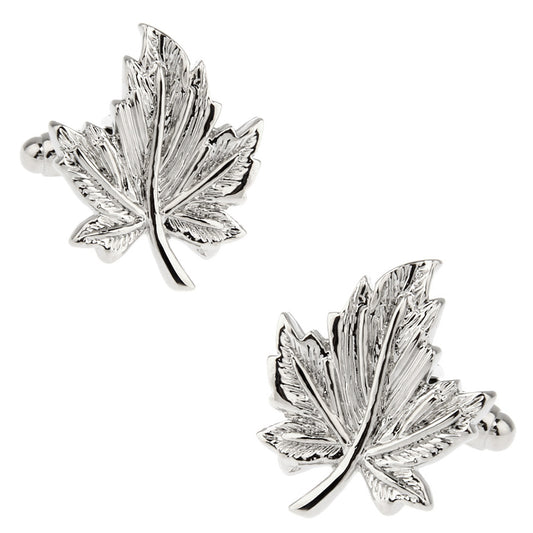 Men’s Classic Silver Maple Leaf Cufflinks