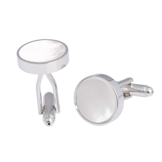Classic Round Mother of Pearl Cufflinks