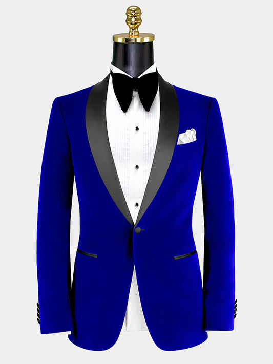 Blue 2-piece 1-button Shawl Lapel suit
