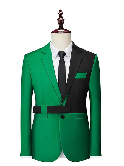 Green 2-piece single-breasted Notch Lapel suit