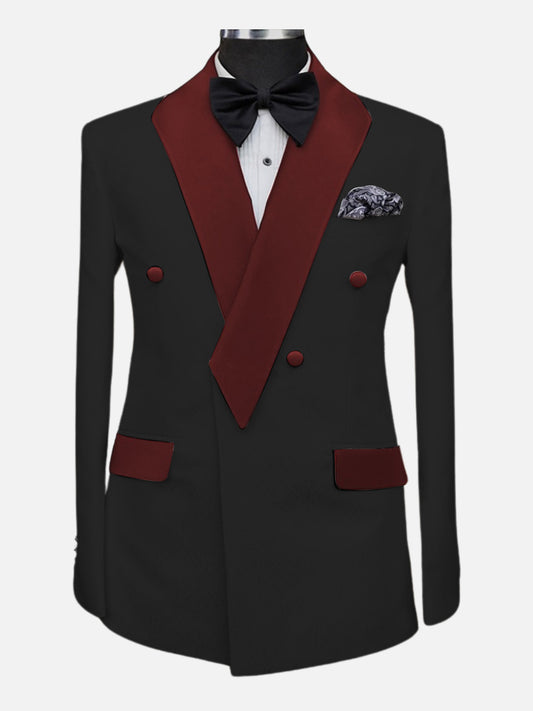 Black 2-piece Double-breasted Shawl Lapel suit