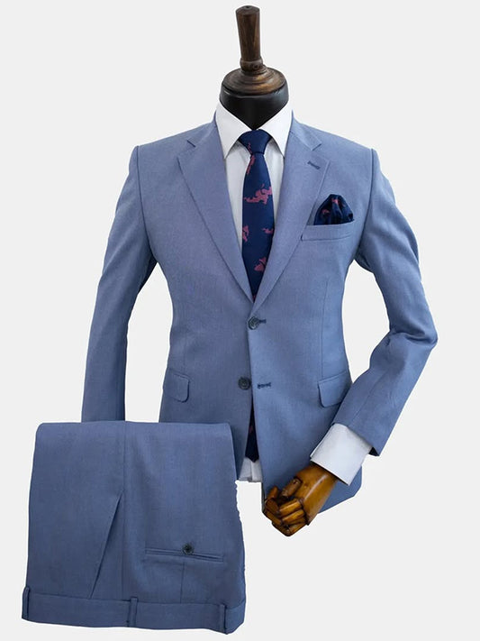 Blue 2-piece 2-button Notch Lapel suit