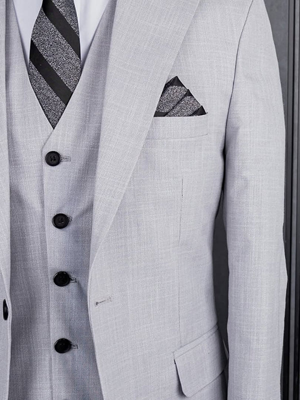 Grey 2-piece 1 button Peak Lapel suit