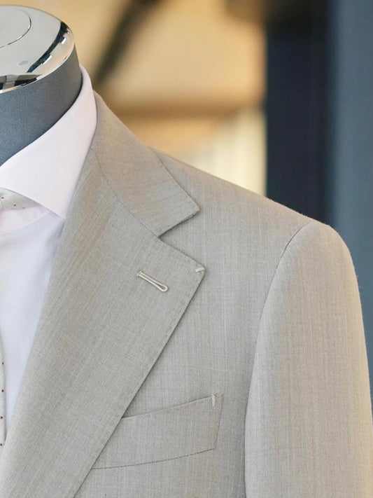 Grey 2-piece single-breasted Notch Lapel suit