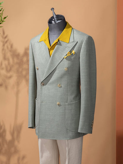 Grey 2-piece double-breasted Peak Lapel suit