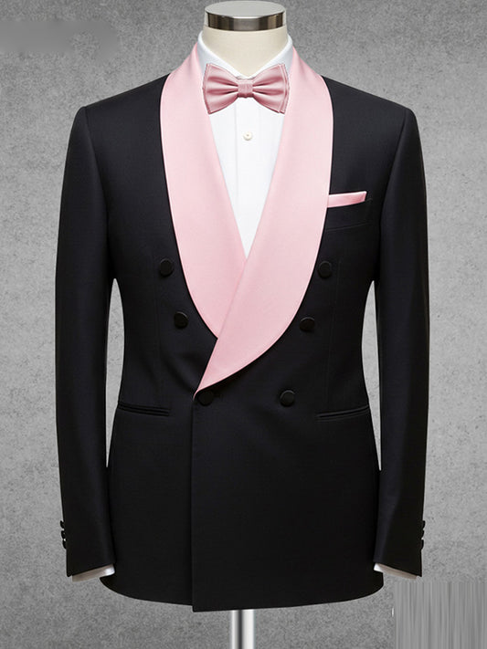 Black 2-piece Double-breasted Shawl Lapel suit