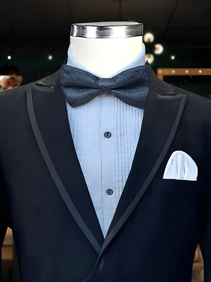 Blue 2-piece metal buckle Peak Lapel suit