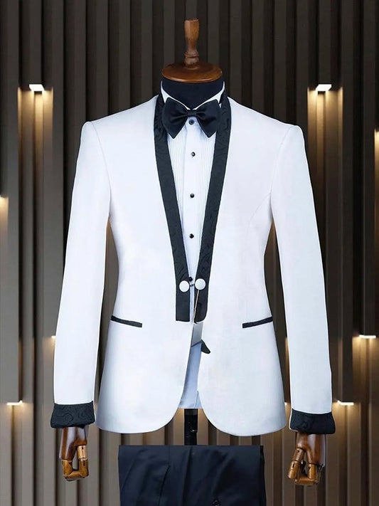 White 2-piece 2-button Shawl Lapel suit