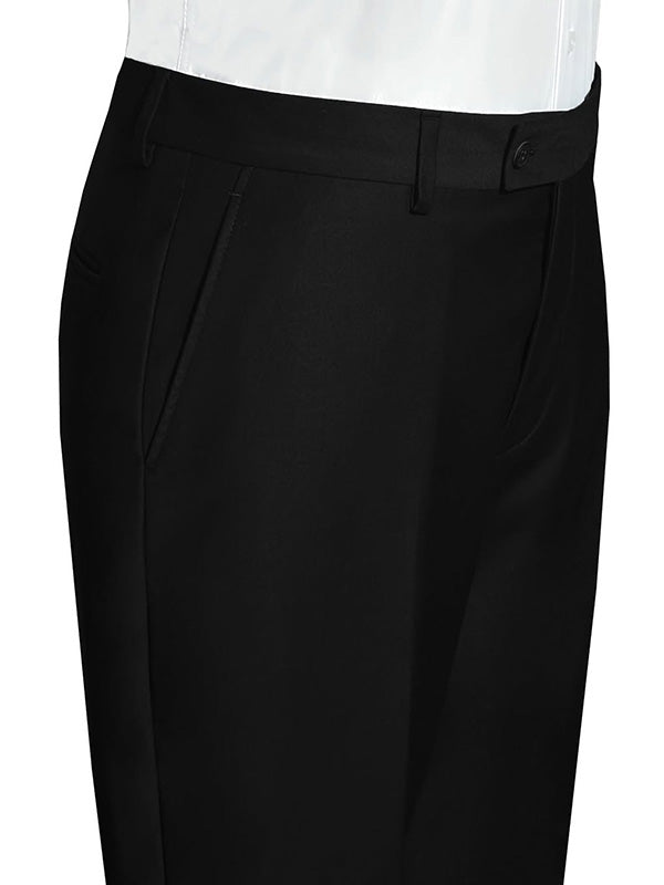 Black 3-piece single-breasted Peak Lapel suit