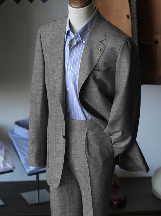 Grey 2-piece single-breasted Notch Lapel suit