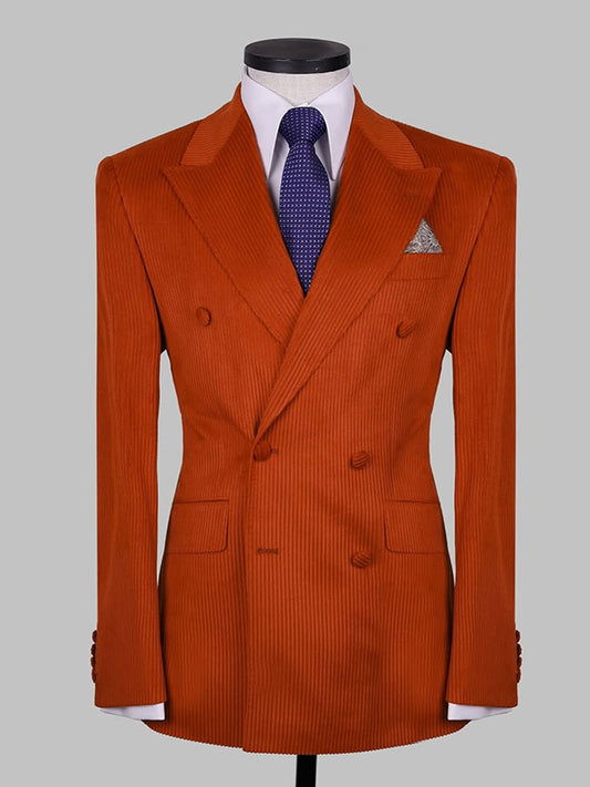 Red 2-Piece Double Breasted Peak Lapel suit