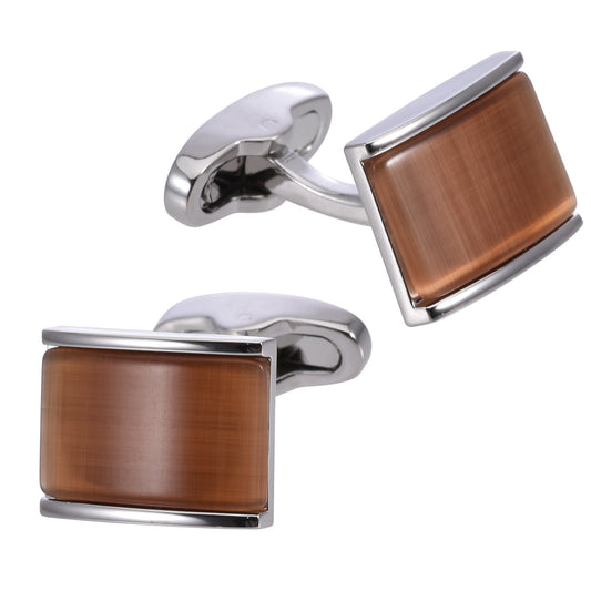 Men’s French Cufflinks with Brown