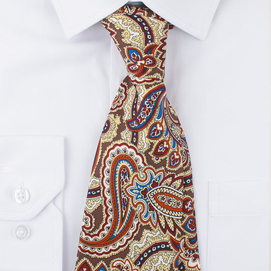 Men’s Vintage Brown Printed Tie